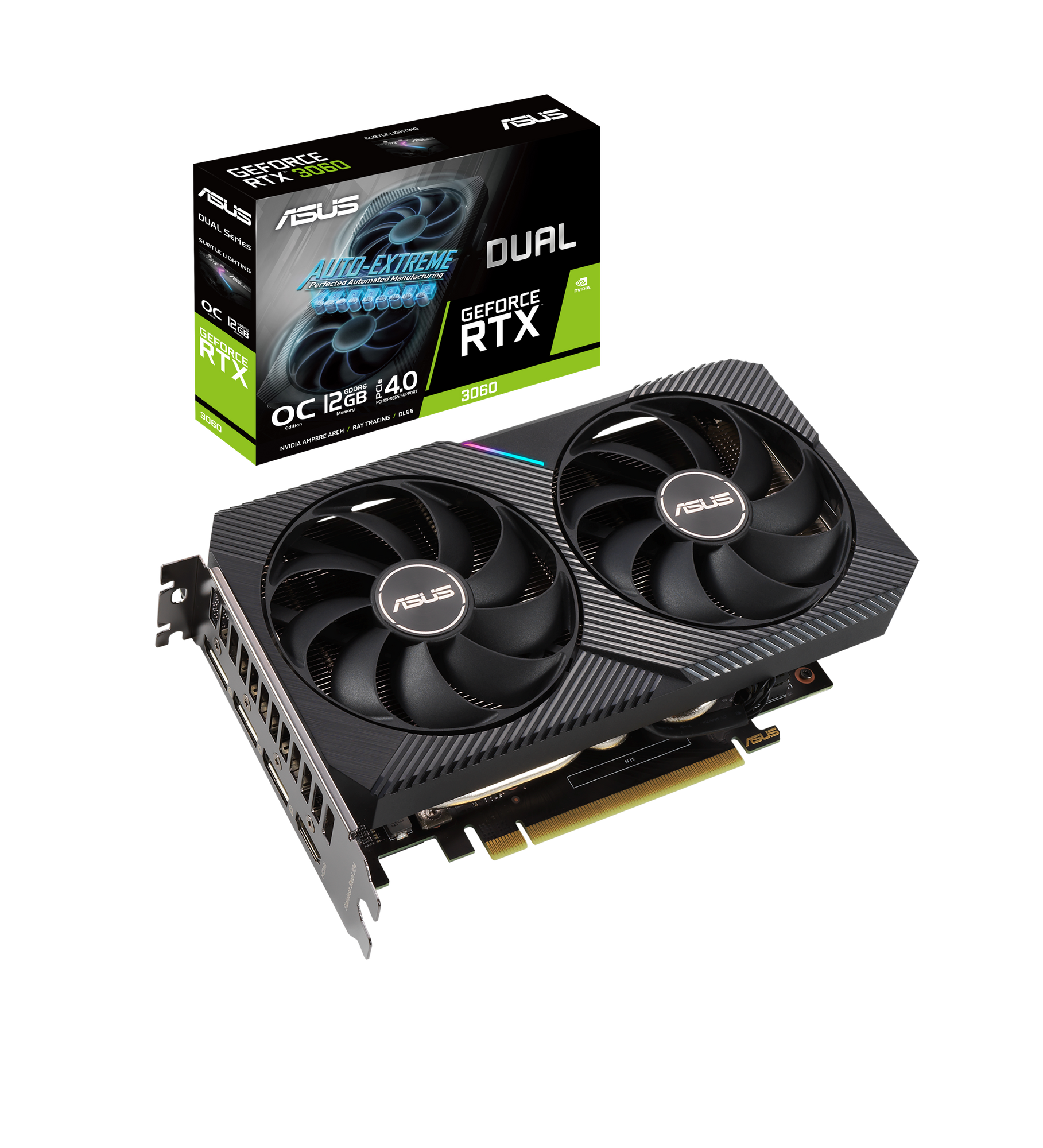 ASUS GeForce Dual RTX 3060 12GB V2 OC Edition Gaming Grafikkarte