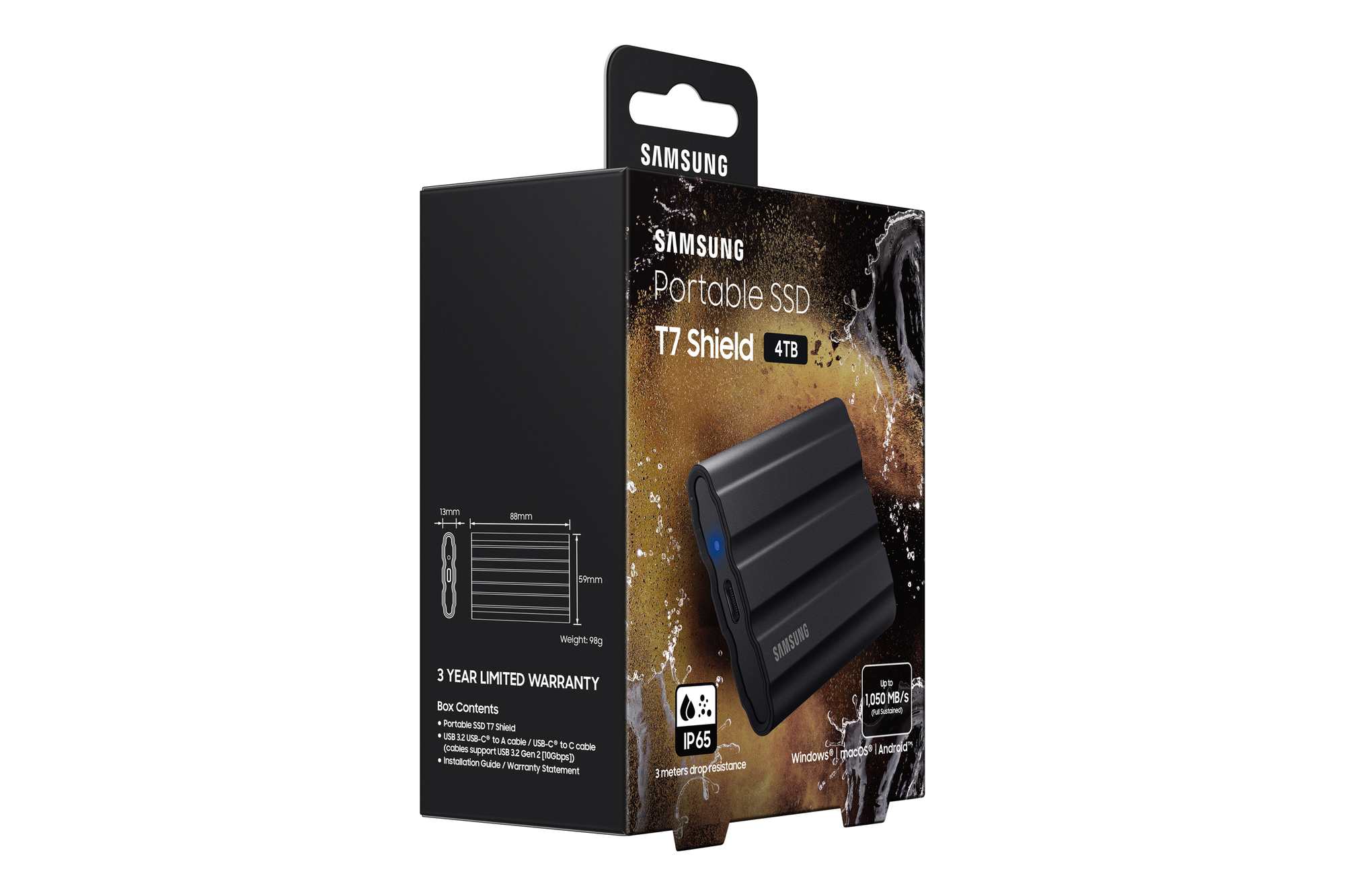 Samsung T7 Shield Portable SSD - 4 TB - USB 3.2 Gen.2 Externe SSD Schwarz (MU-PE24T0S/EU) 4