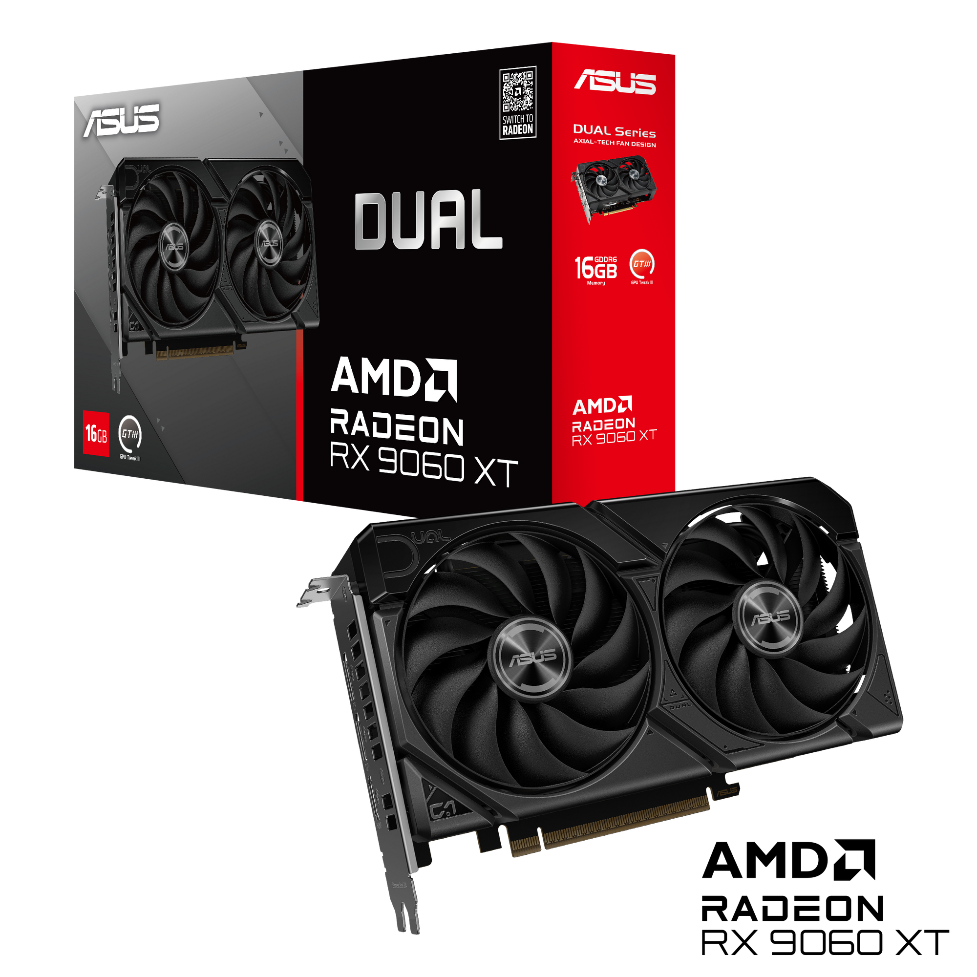 ASUS Dual Radeon RX9060XT 16G GDDR6 Gaming Grafikkarte