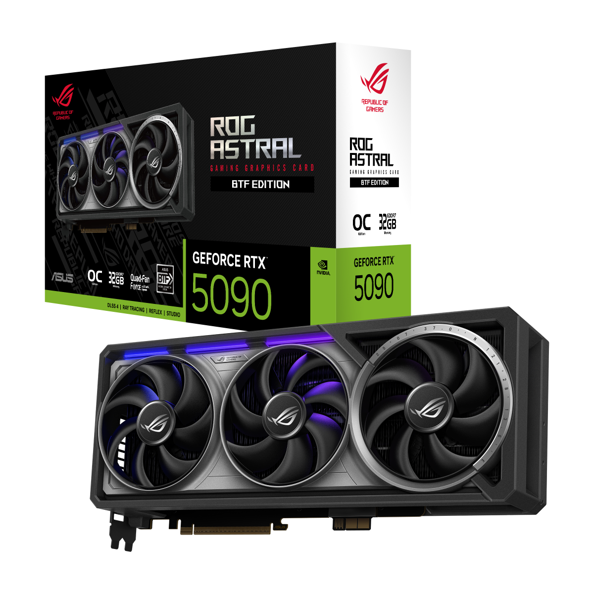 ASUS ROG Astral GeForce RTX 5090 32GB OC Edition GDDR7 BTF Quad-Fan Gaming Grafikkarte