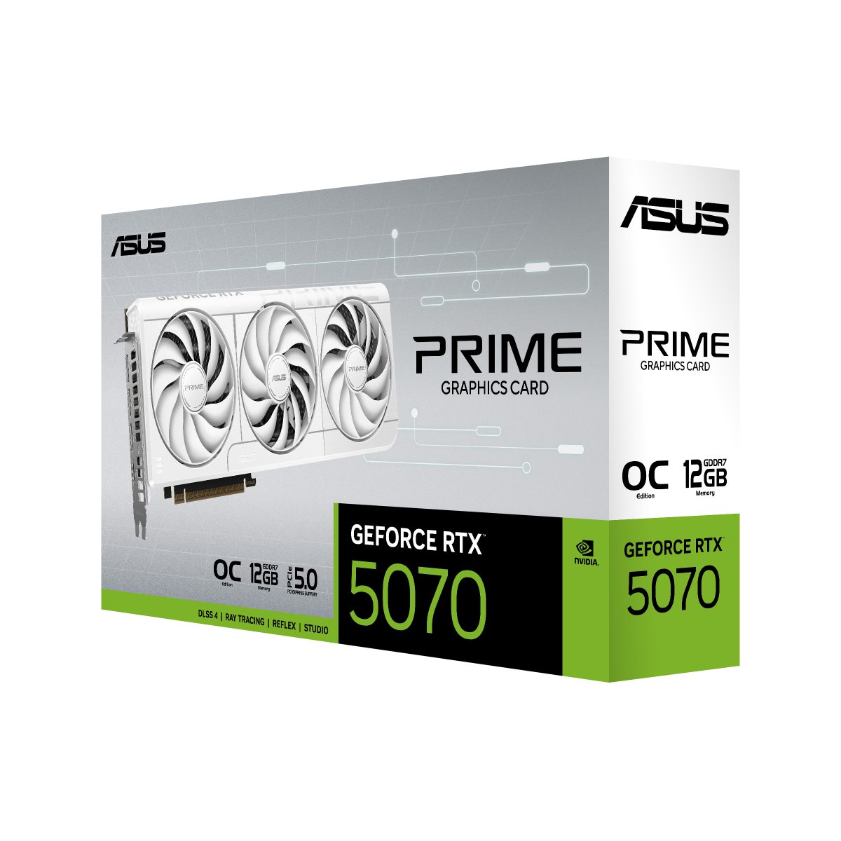 ASUS PRIME GeForce RTX 5070 White OC Edition 12GB GDDR7 Gaming Grafikkarte 14