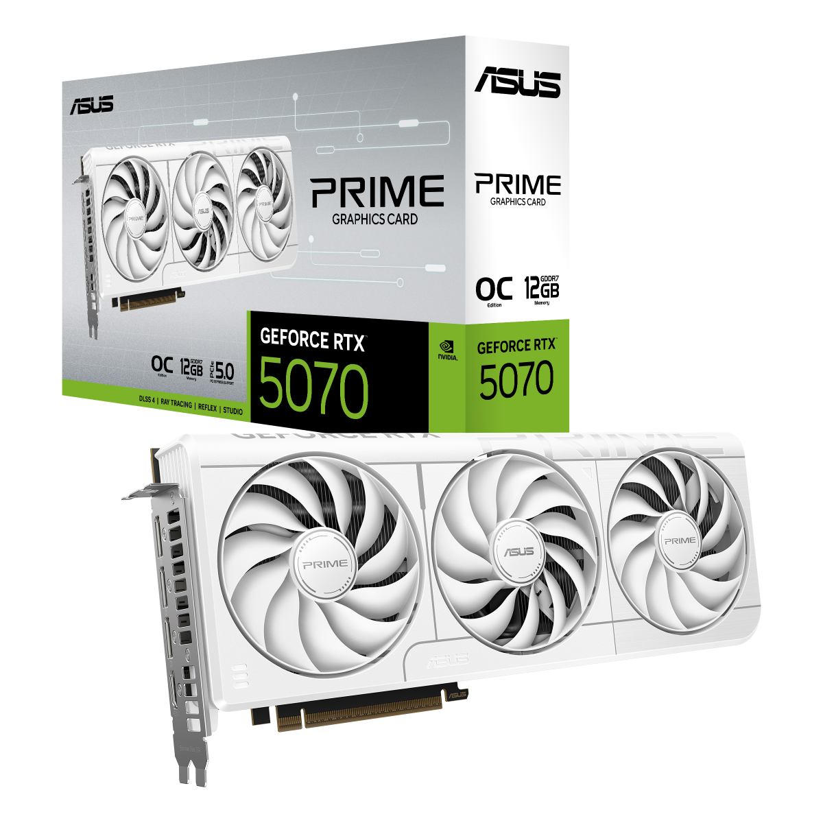 ASUS PRIME GeForce RTX 5070 White OC Edition 12GB GDDR7 Gaming Grafikkarte