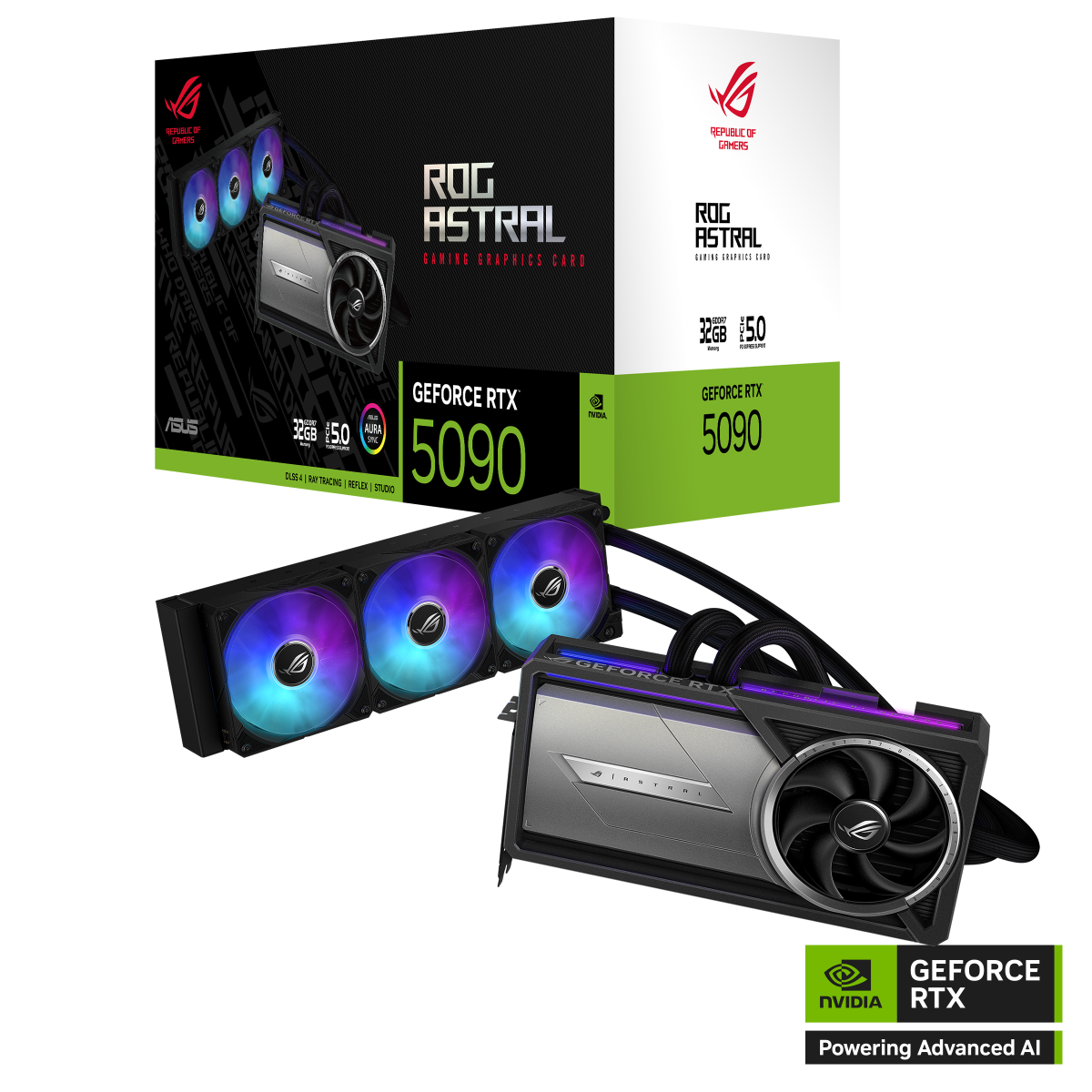 ASUS ROG Astral LC GeForce RTX 5090 32GB GDDR7 Gaming Grafikkarte mit All-in-One-Flüssig-CPU-Wasserkühlung