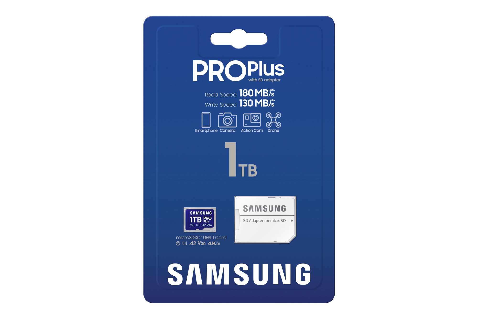 Samsung PRO Plus 1 TB microSDXC UHS-I U3 180MB/s Full HD & 4K UHD Speicherkarte inkl. SD-Adapter 4