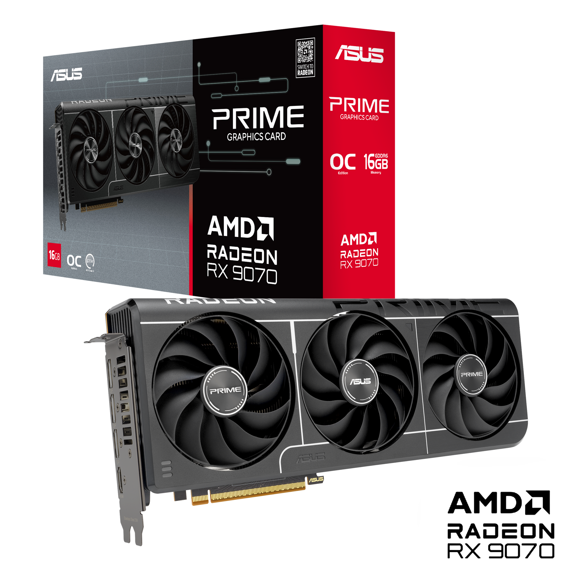 ASUS Prime Radeon RX 9070 OC Edition 16GB GDDR6 EVO Gaming Grafikkarte