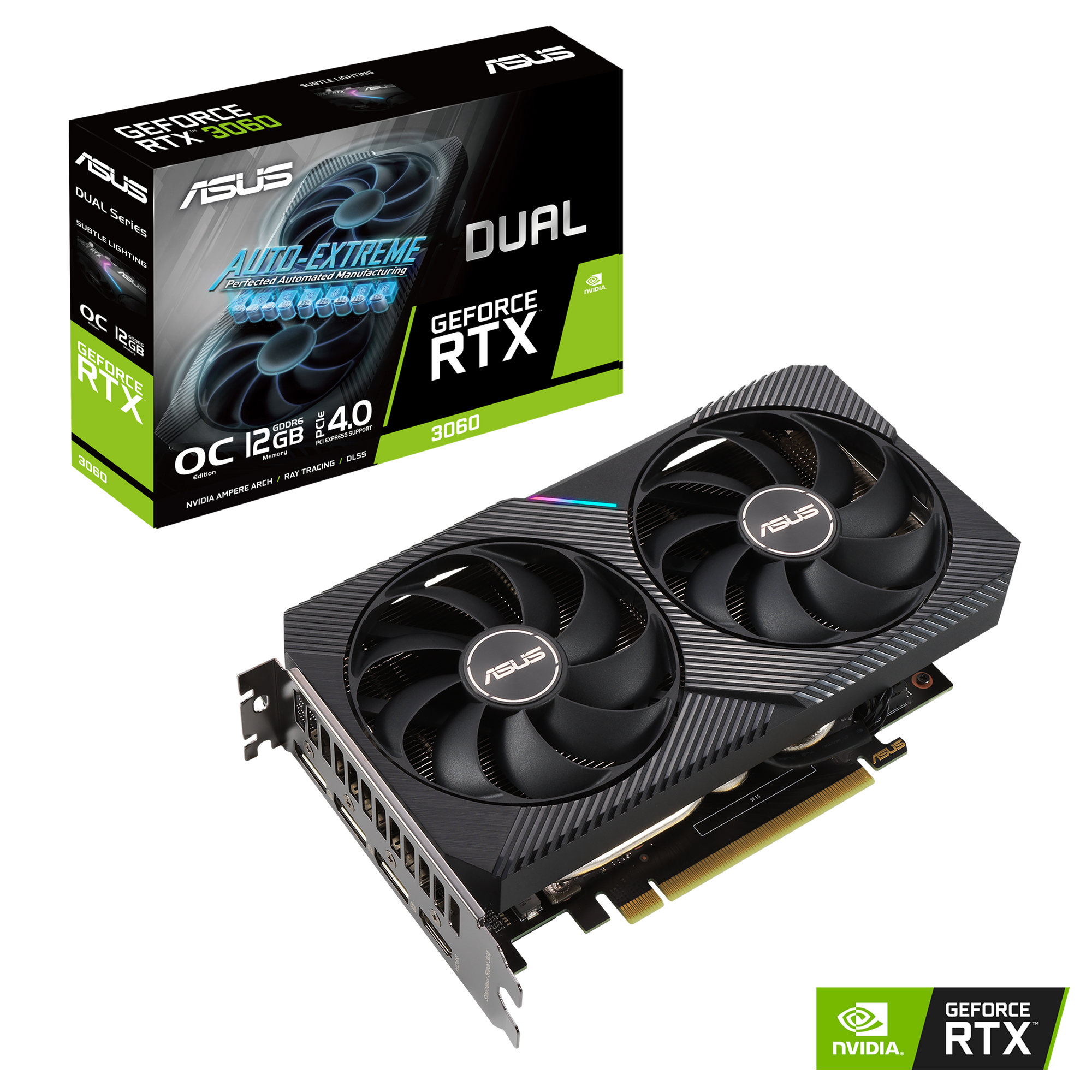 ASUS GeForce Dual RTX 3060 12GB V2 OC Edition Gaming Grafikkarte 8