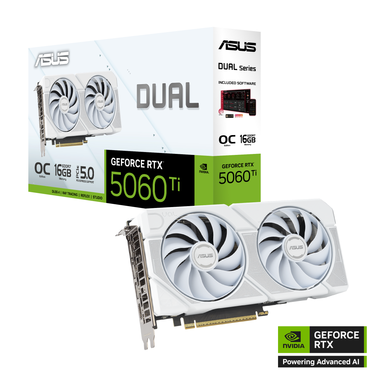 ASUS Dual GeForce RTX 5060 Ti 16GB OC Edition GDDR7 White Gaming Grafikkarte