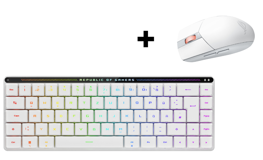 BUNDLE ROG Falchion RX Low Profile Tastatur + ROG Impact III Wireless White 9