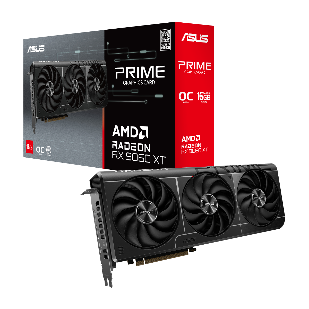 ASUS Prime Radeon RX 9060 XT OC Edition 16GB GDDR6 Gaming Grafikkarte